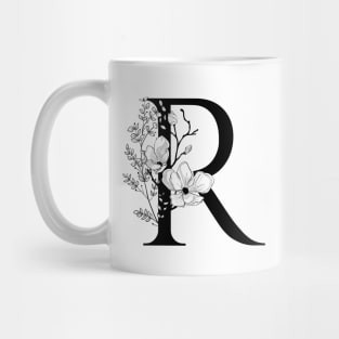 Letter R Monogram - Floral Initial Mug